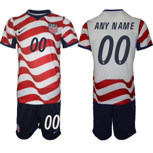 Men's United States Custom White/Red 2026 Home Soccer Jersey Suit